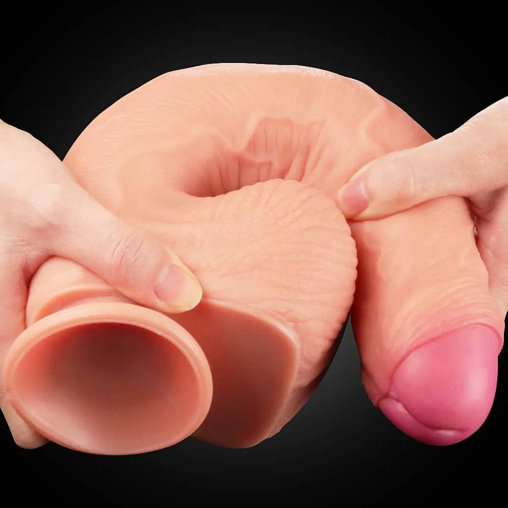 11" Dual Density Dildo Platinum Silicone Cock