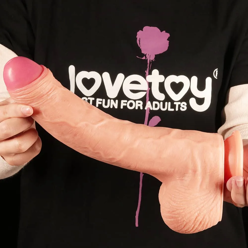 11" Dual Density Dildo Platinum Silicone Cock