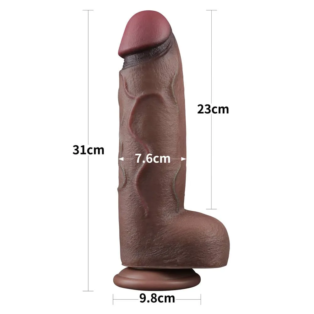 12'' Dual Density Dildo Silicone Cock XXL