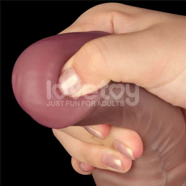 16'' Dual Layered Bendable Silicone Cock XXL(Flesh)