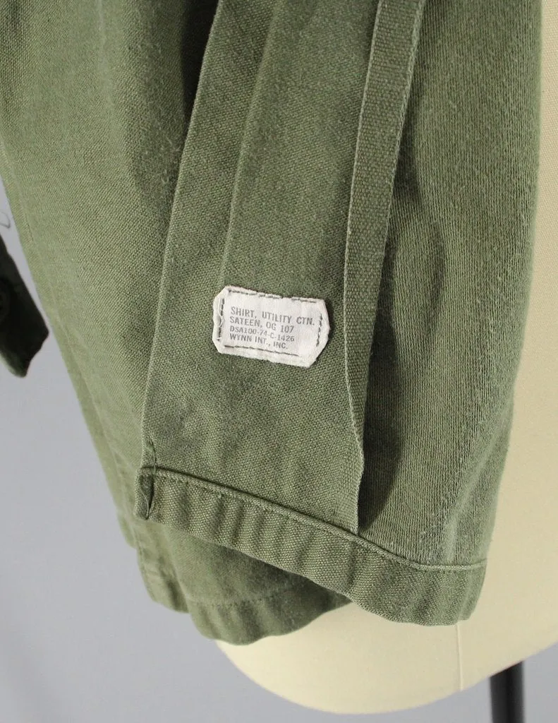 1970s Vintage Embroidered Army Camouflage Jacket