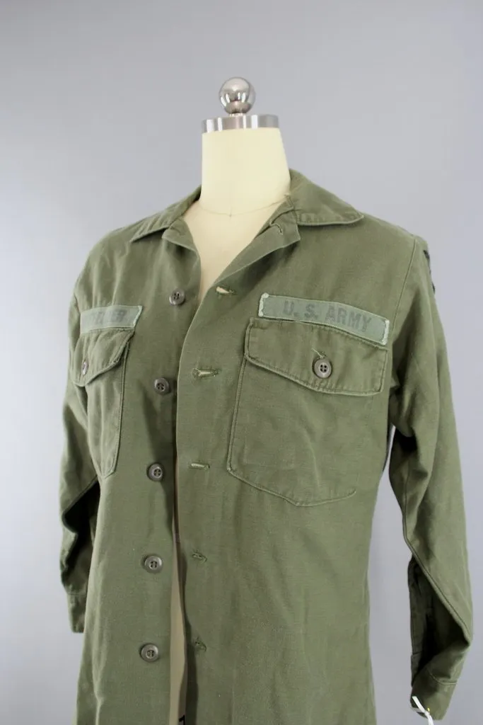 1970s Vintage Embroidered Army Camouflage Jacket