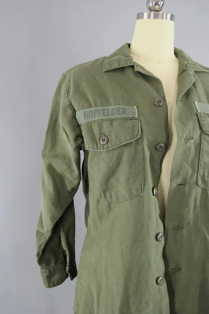 1970s Vintage Embroidered Army Camouflage Jacket