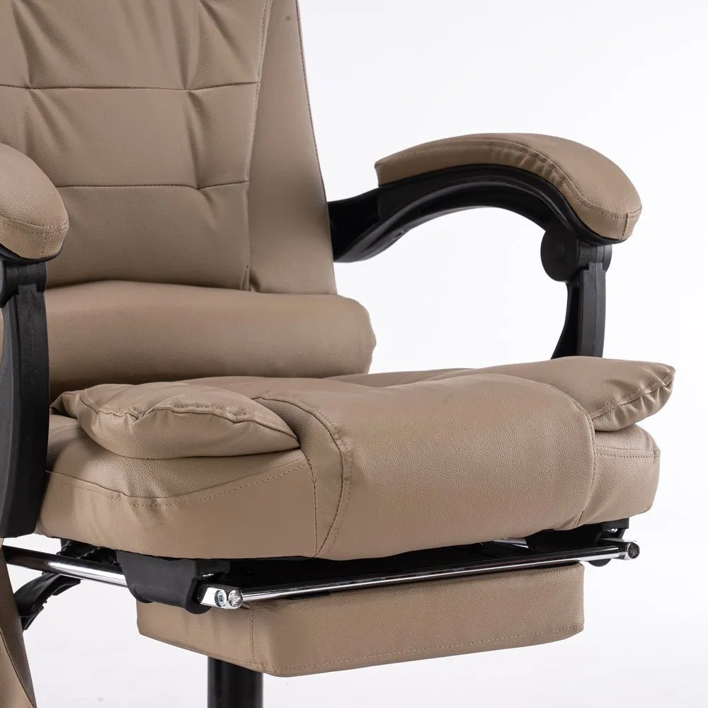 8 Point Massage Chair Executive Office Computer Seat Footrest Recliner Pu Leather