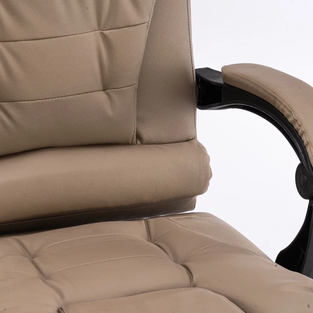 8 Point Massage Chair Executive Office Computer Seat Footrest Recliner Pu Leather