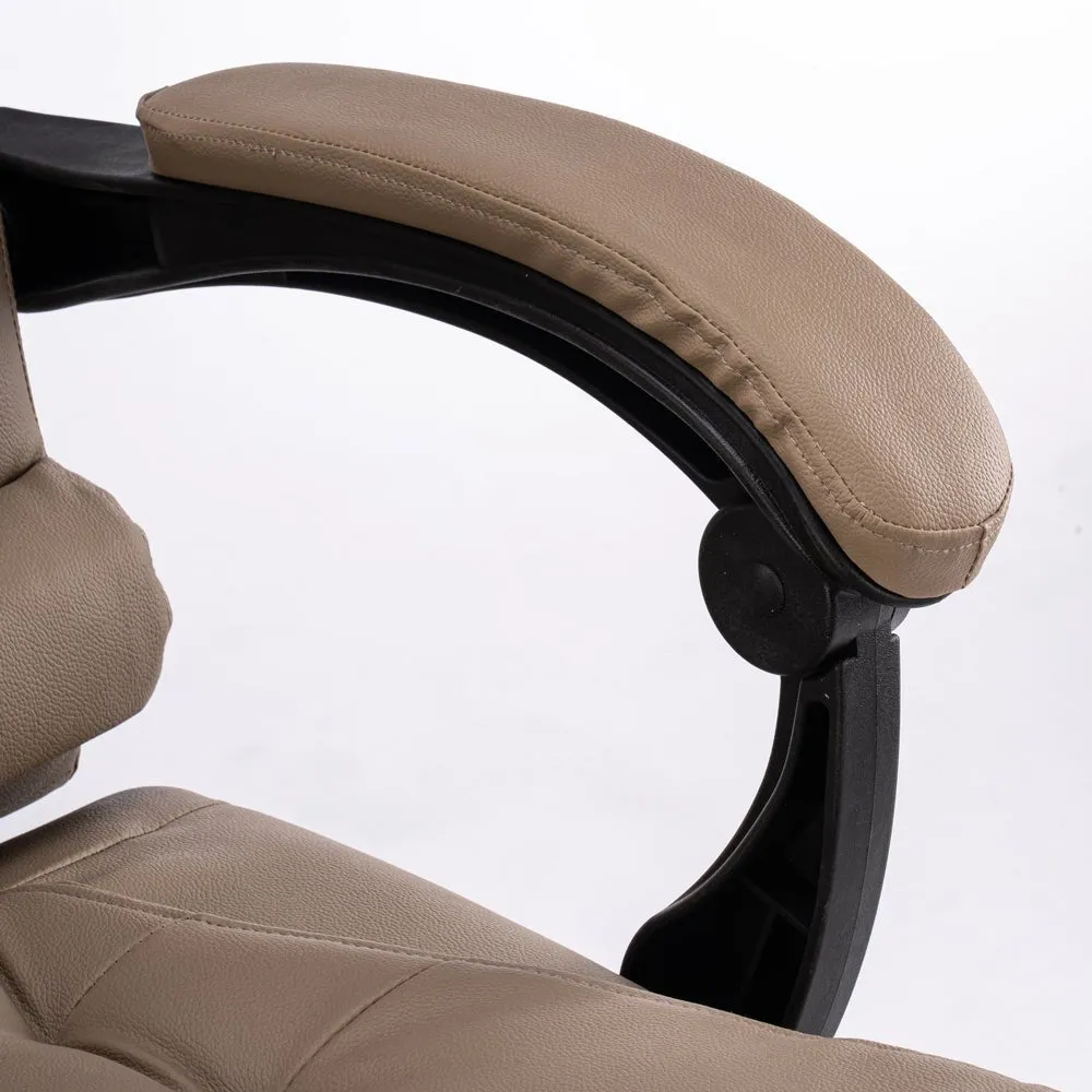 8 Point Massage Chair Executive Office Computer Seat Footrest Recliner Pu Leather