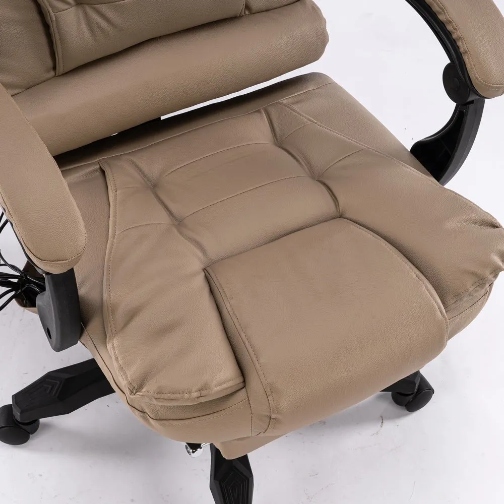 8 Point Massage Chair Executive Office Computer Seat Footrest Recliner Pu Leather