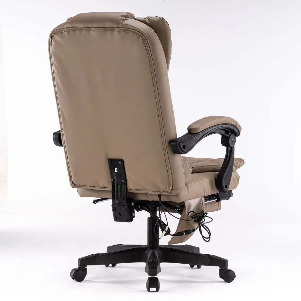8 Point Massage Chair Executive Office Computer Seat Footrest Recliner Pu Leather