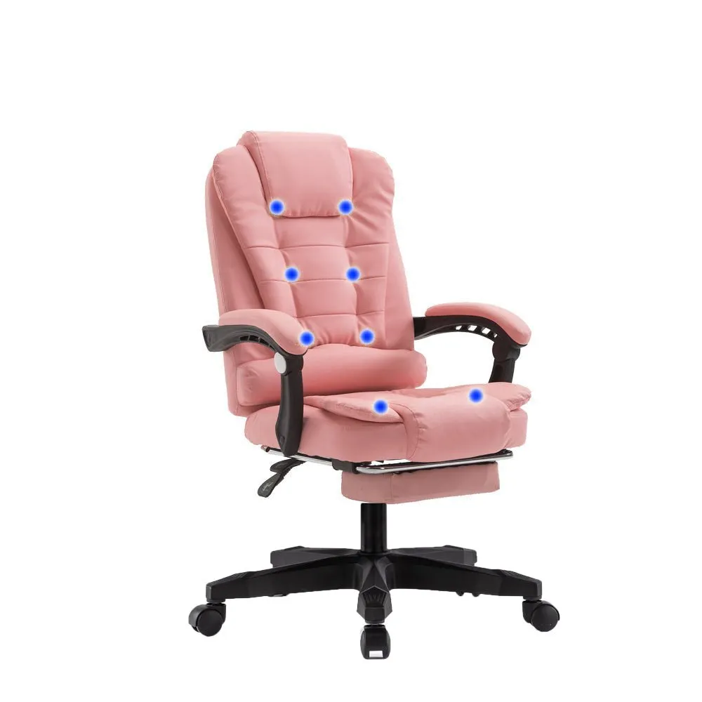 8 Point Massage Chair Executive Office Computer Seat Footrest Recliner Pu Leather