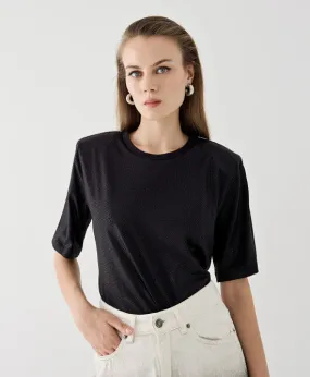Access Fashion Shimmery Tshirt With Rhinestones Access Fashion Shimmery Tshirt With Rhinestones