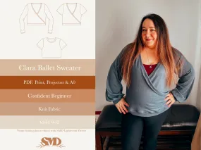 Adult Clara Ballet Sweater Digital Sewing Pattern Sizes 0-32