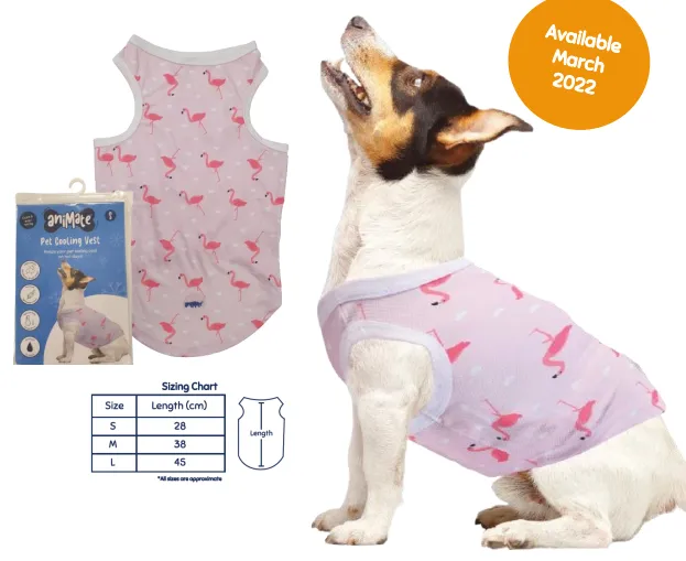 Animate - Pet Cooling Vest - Flamingo - Small - 28cm (Chest: 44cm, Neck: 29cm)