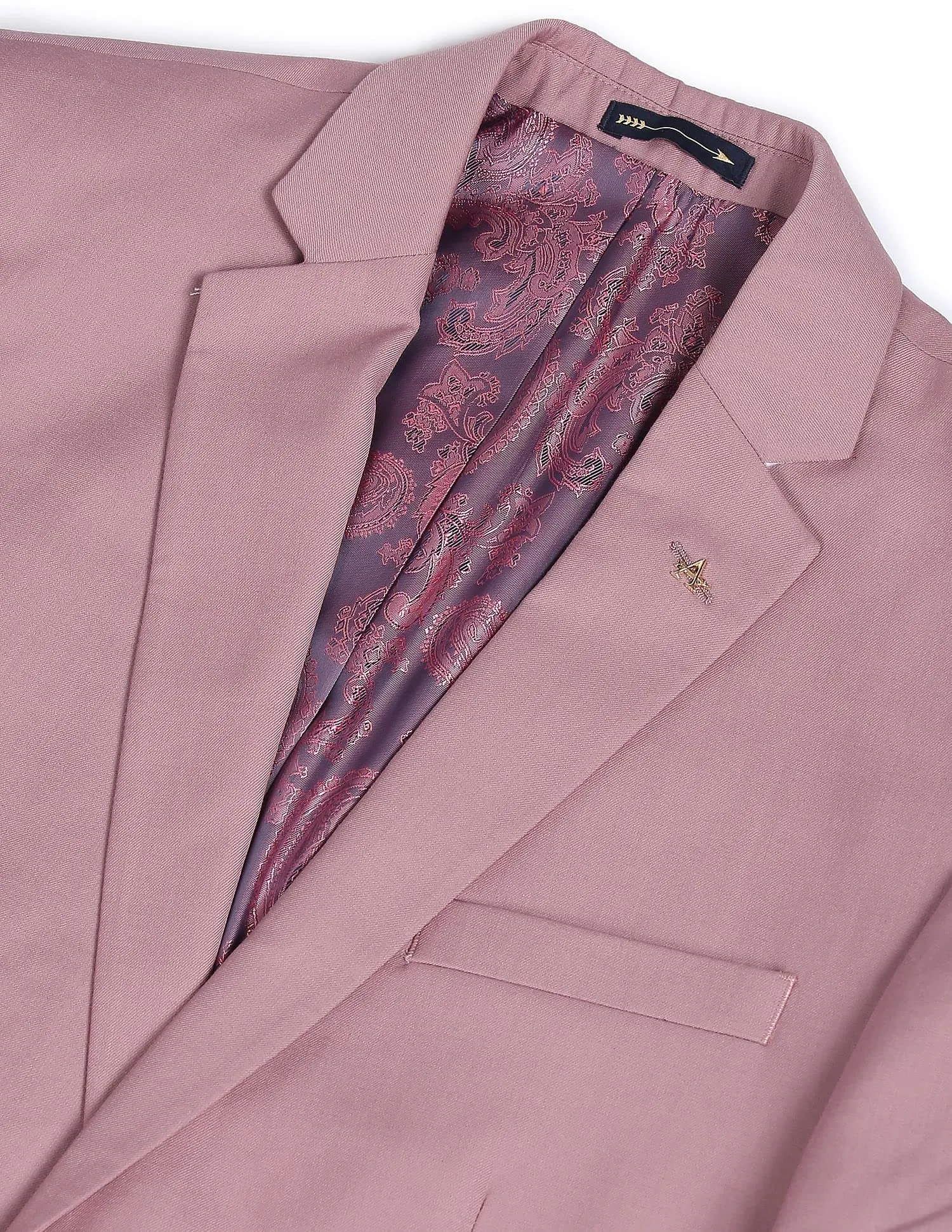 Arrow Men Pink Tailored Regular Fit Three Piece Suit