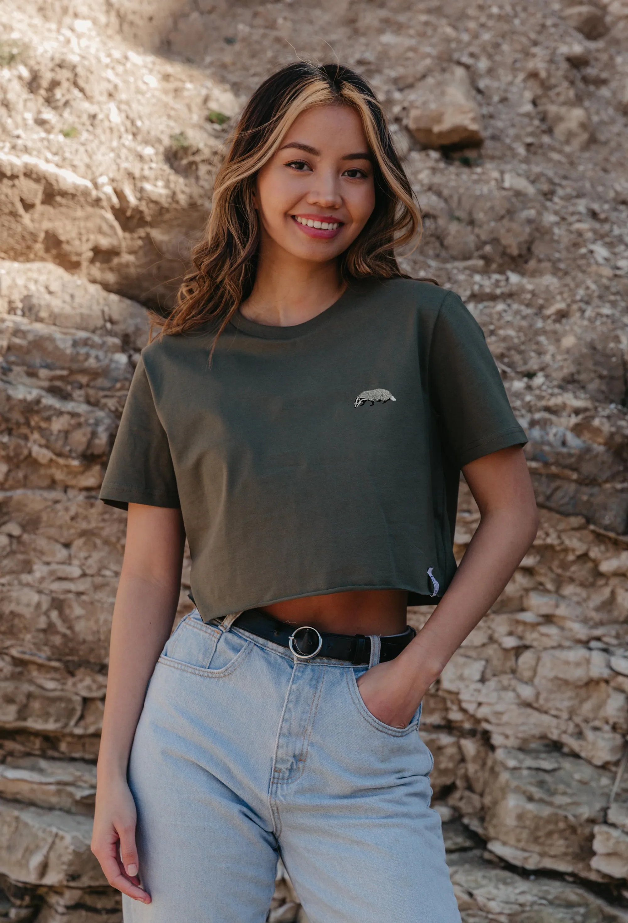 badger womens cropped t-shirt