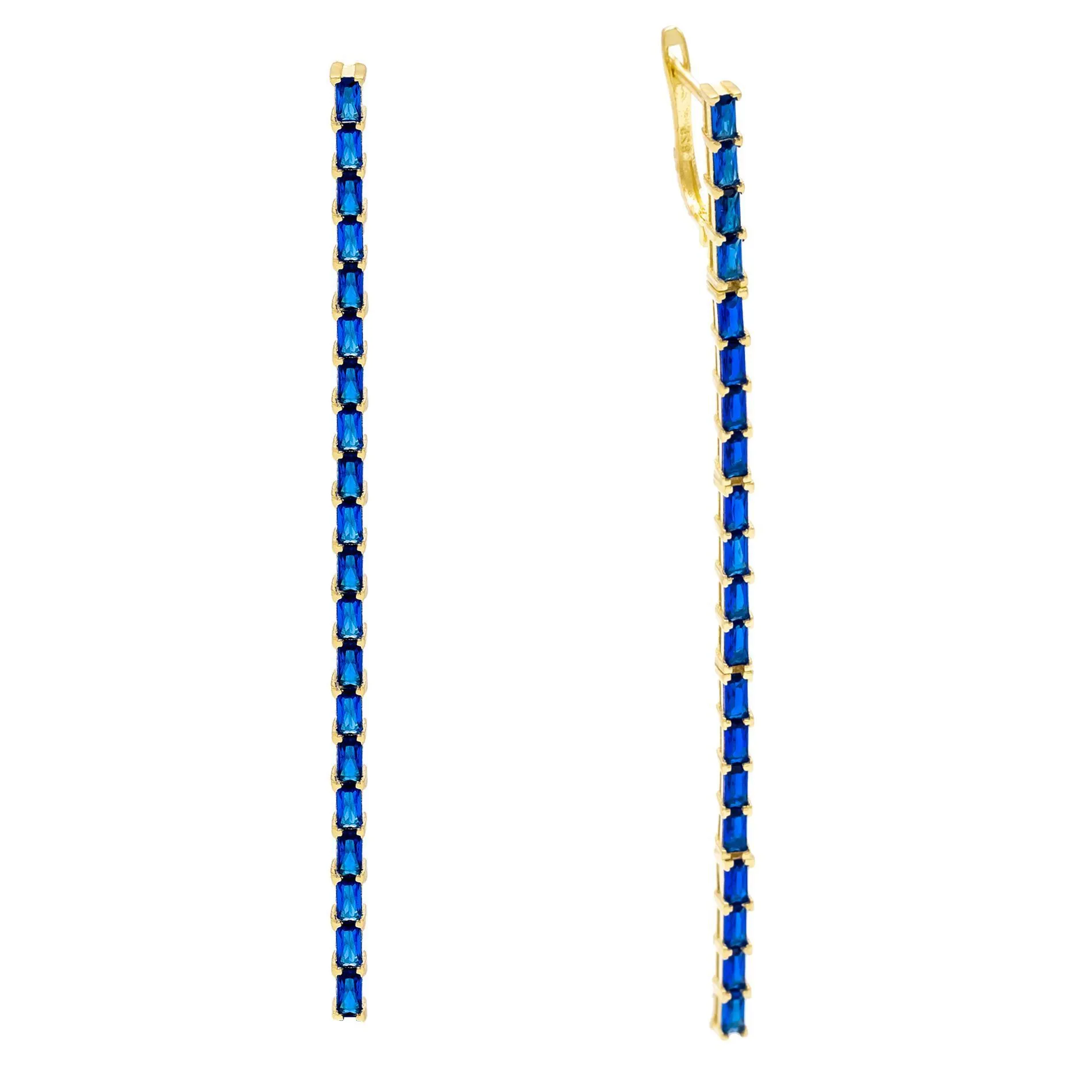 Baguette Long Bar Stud Earring