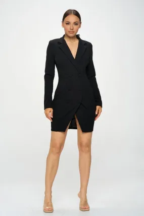 Black Celena Blazer Mini Dress