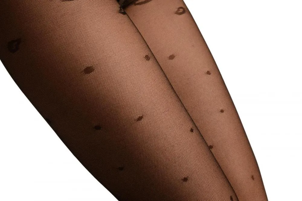 Black With Polka Dot & Lips Top Tights
