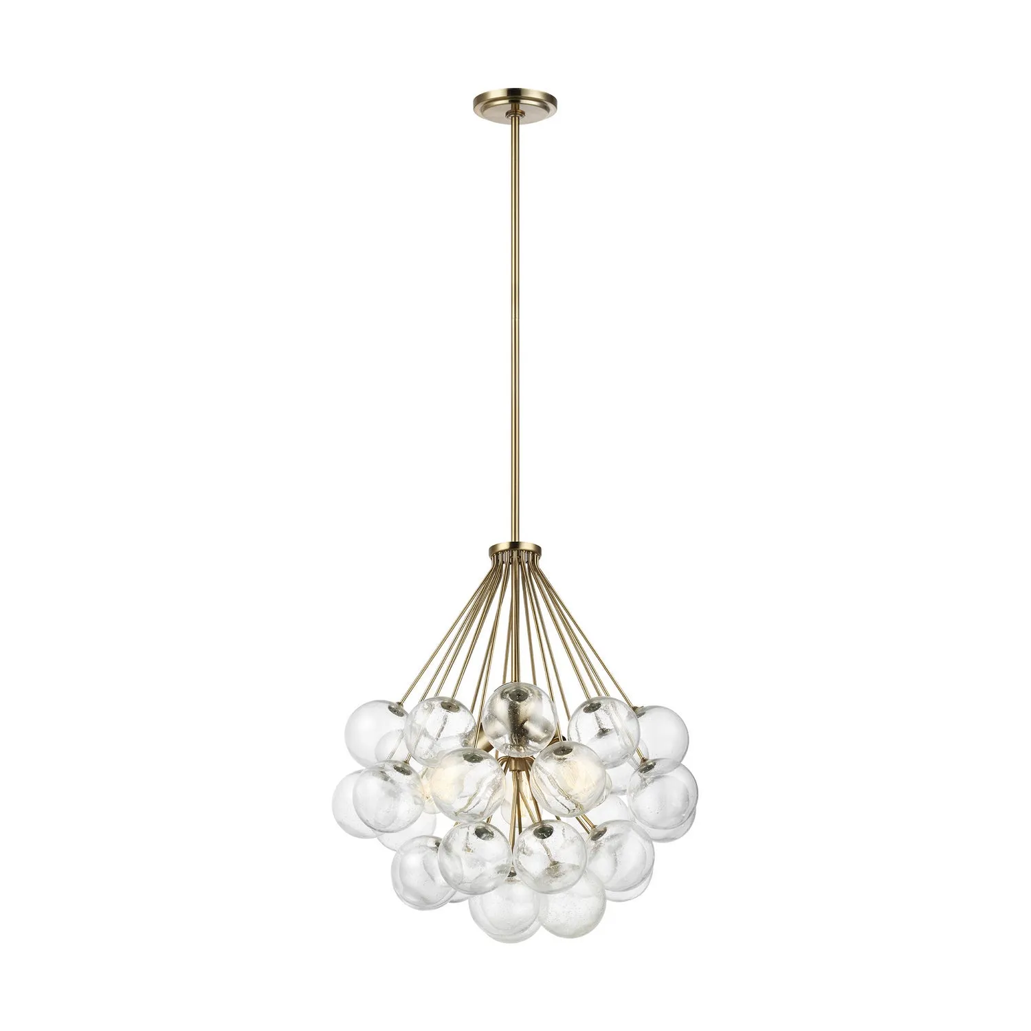 Bronzeville 3-Light Pendant in Satin Bronze with Clear Seeded Glass