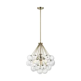 Bronzeville 3-Light Pendant in Satin Bronze with Clear Seeded Glass
