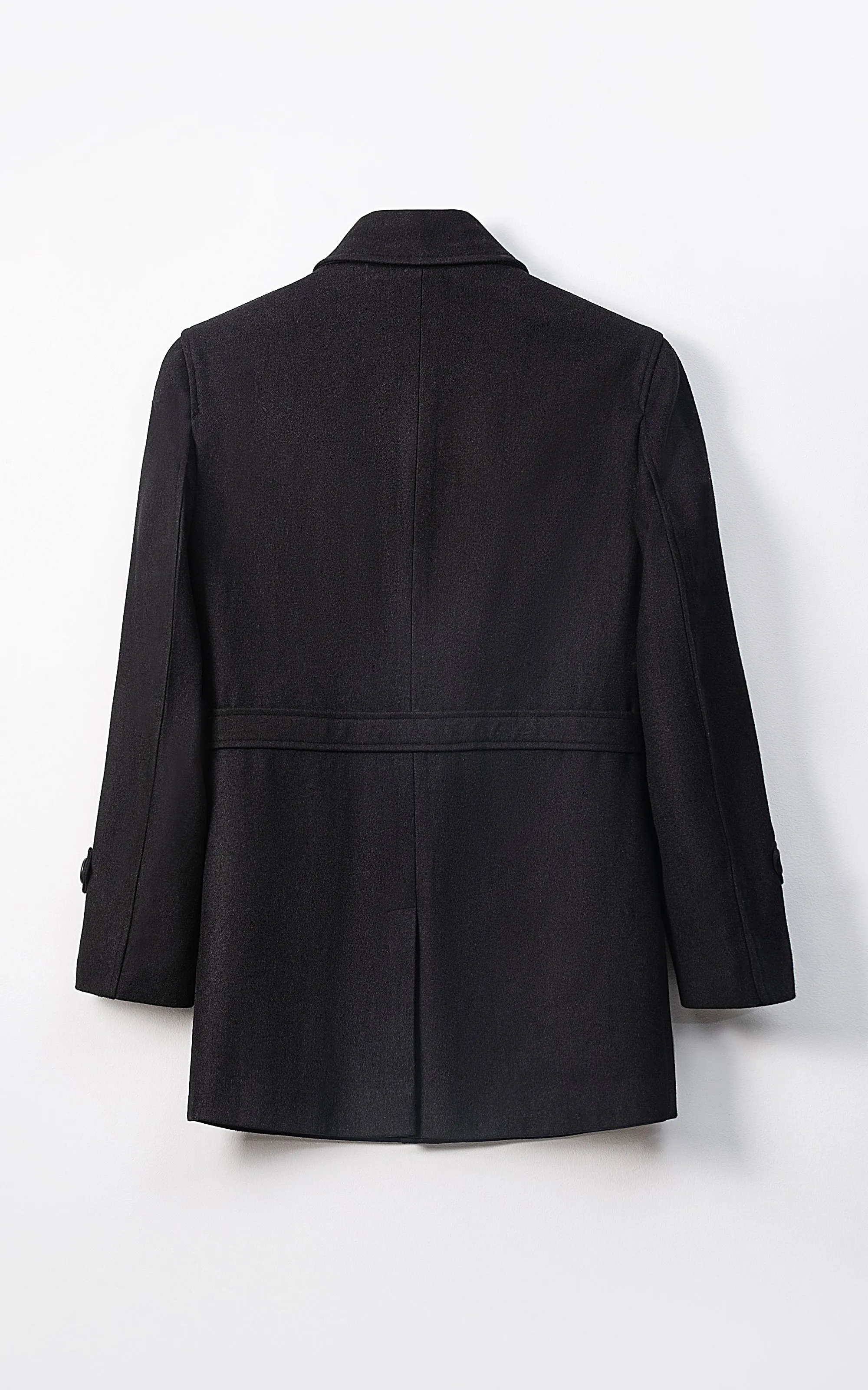 BUTTON FRONT LONG COAT CHARCOAL