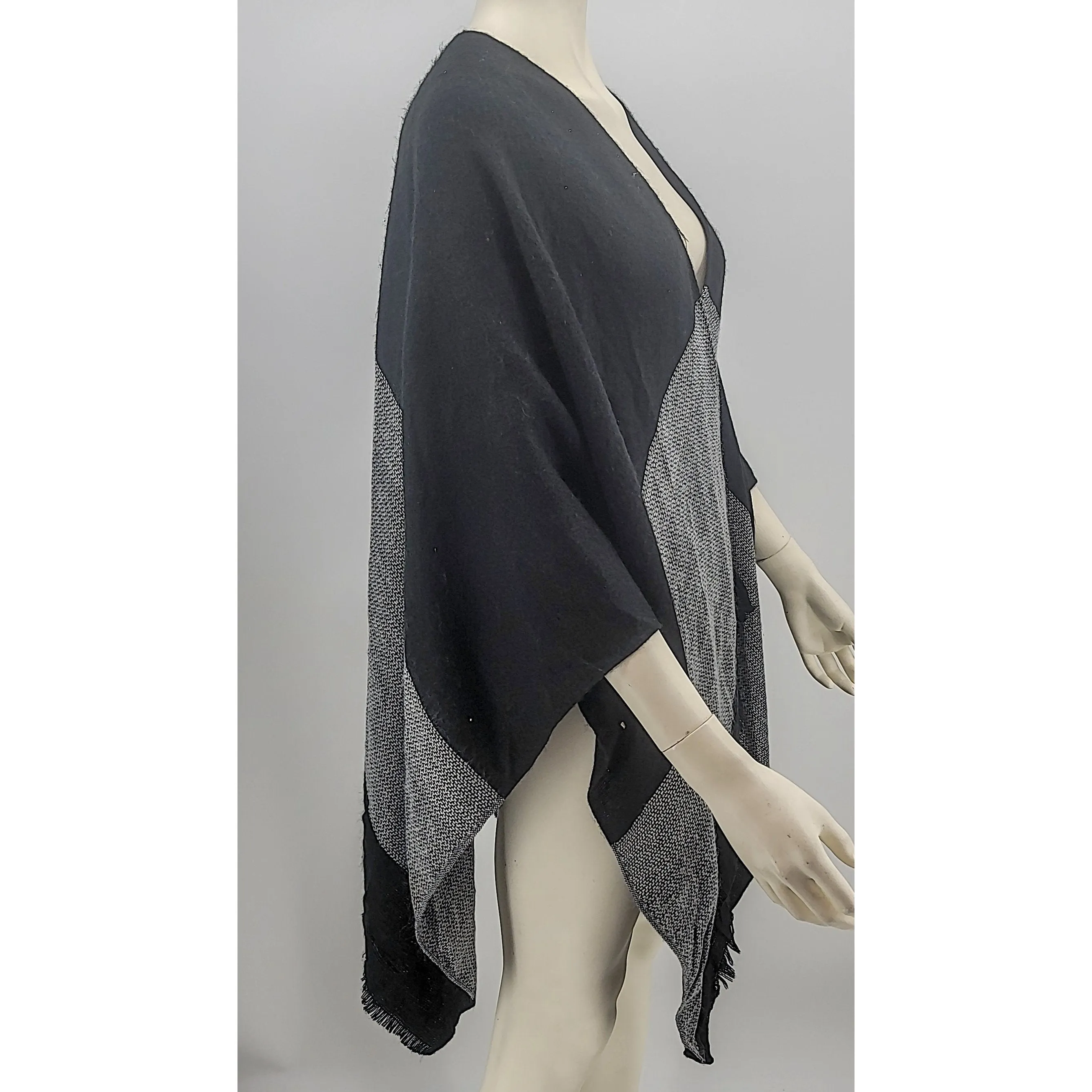 Calvin Klein Colorblocked Ruana Poncho, One Size