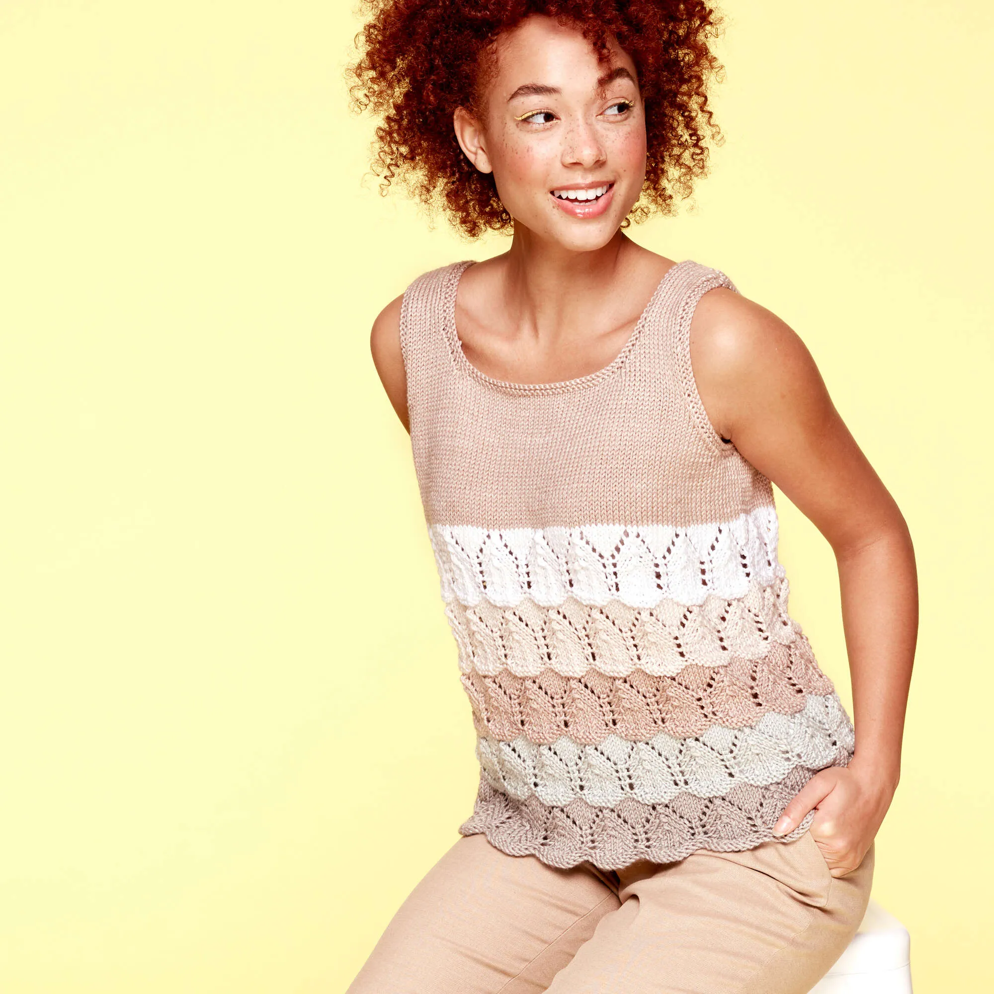 Caron X Pantone Lacy Knit Tank