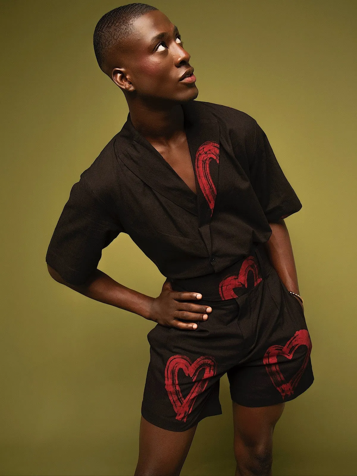 Casj Vol 2 Red Heart Adire Shorts