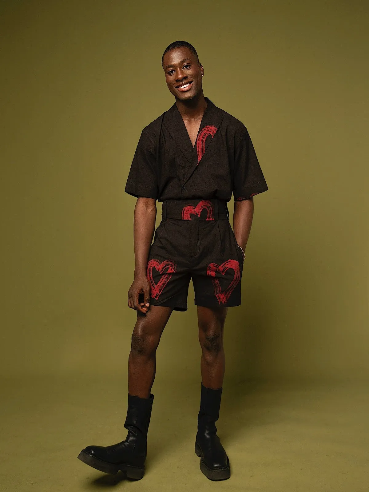 Casj Vol 2 Red Heart Adire Shorts