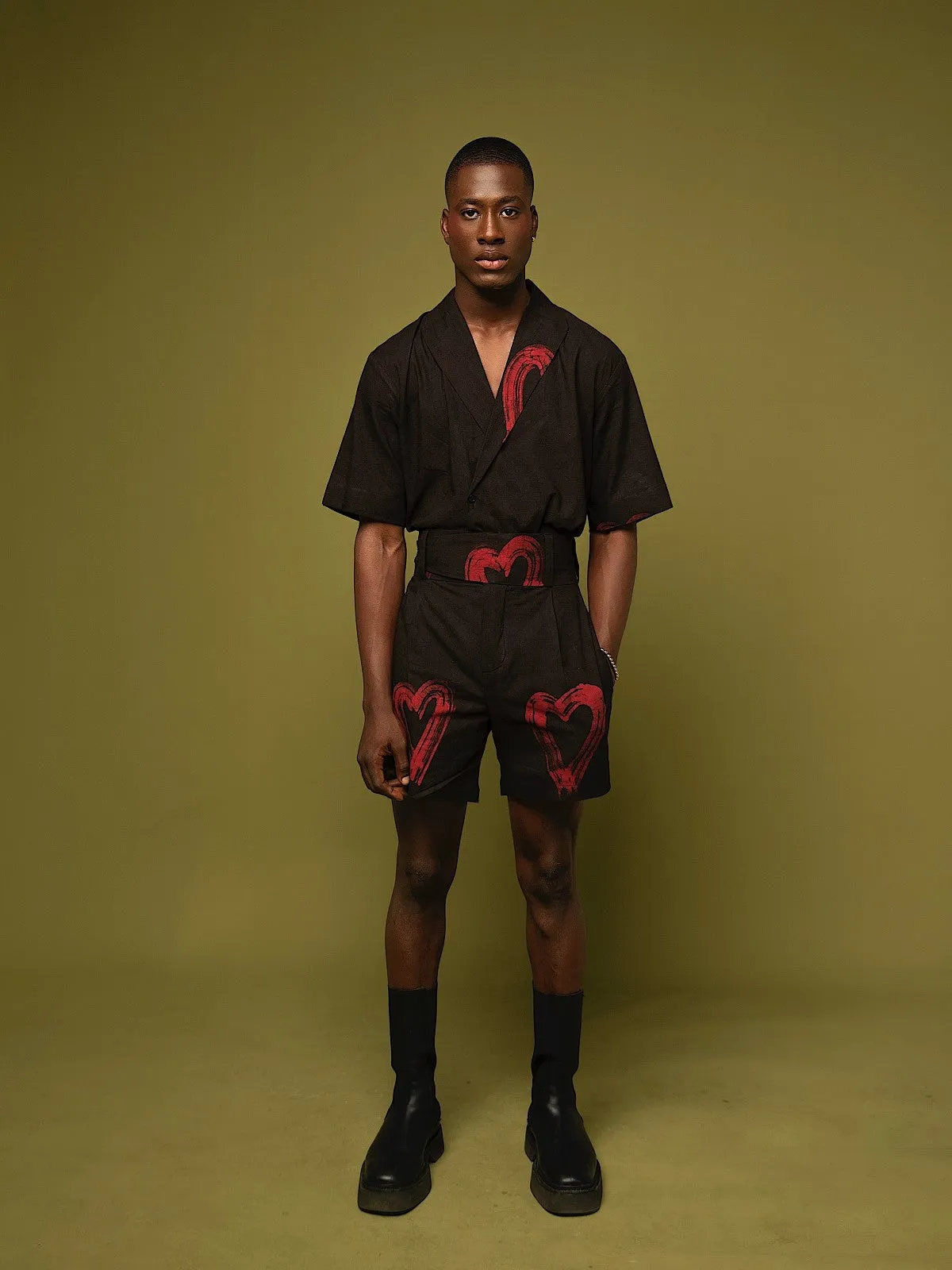 Casj Vol 2 Red Heart Adire Shorts