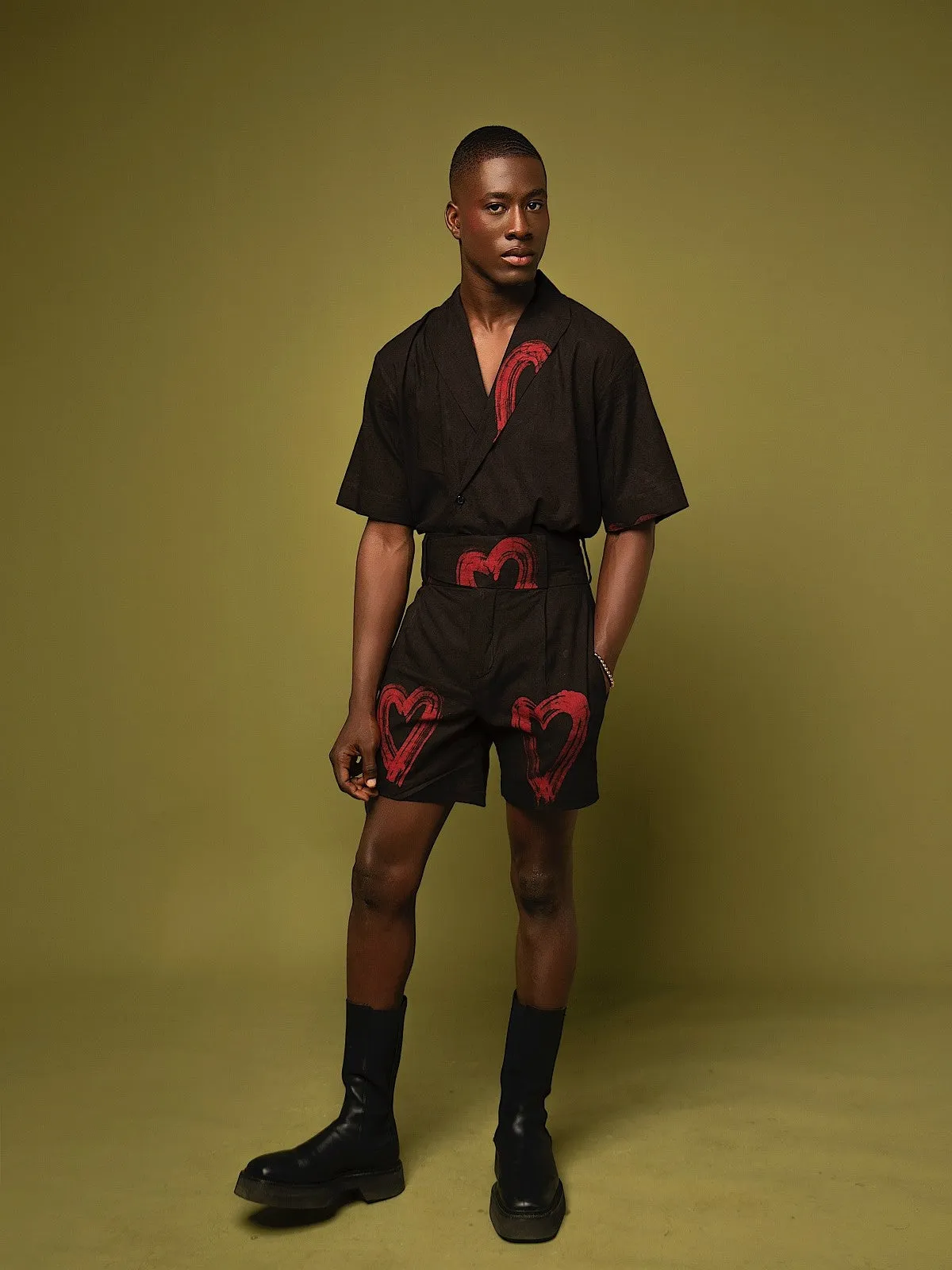 Casj Vol 2 Red Heart Adire Shorts