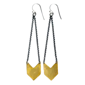 Chevron Earrings - Brass - Single