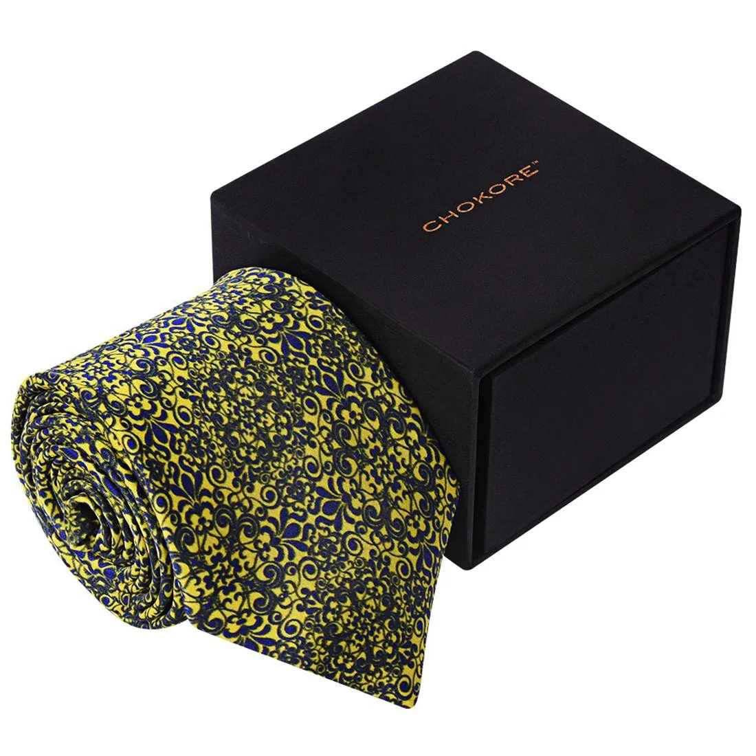Chokore Yellow & Blue Silk Tie - Indian At Heart range