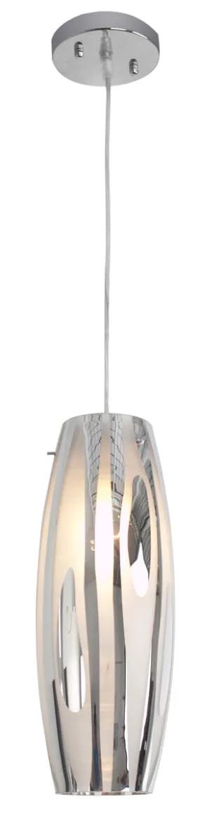Chroman Empire 1-Light Mini-Pendant in Chrome with Two-Layer Smoky Chrome