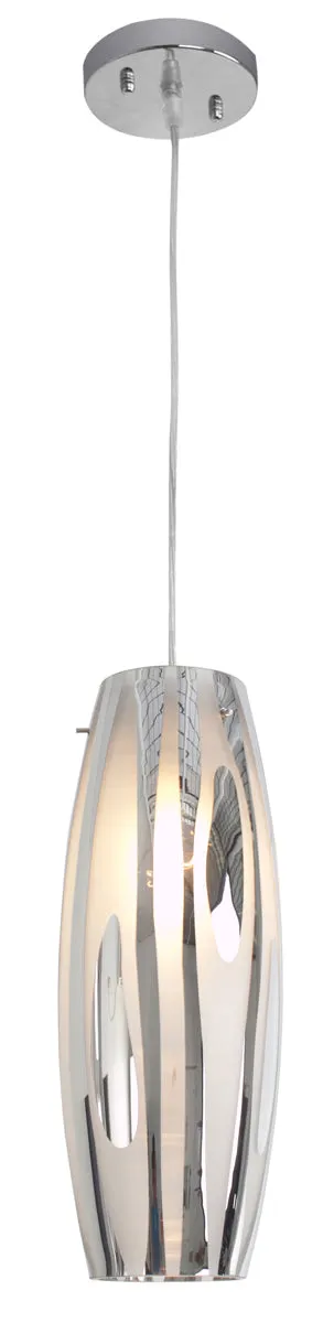 Chroman Empire 1-Light Mini-Pendant in Chrome with Two-Layer Smoky Chrome