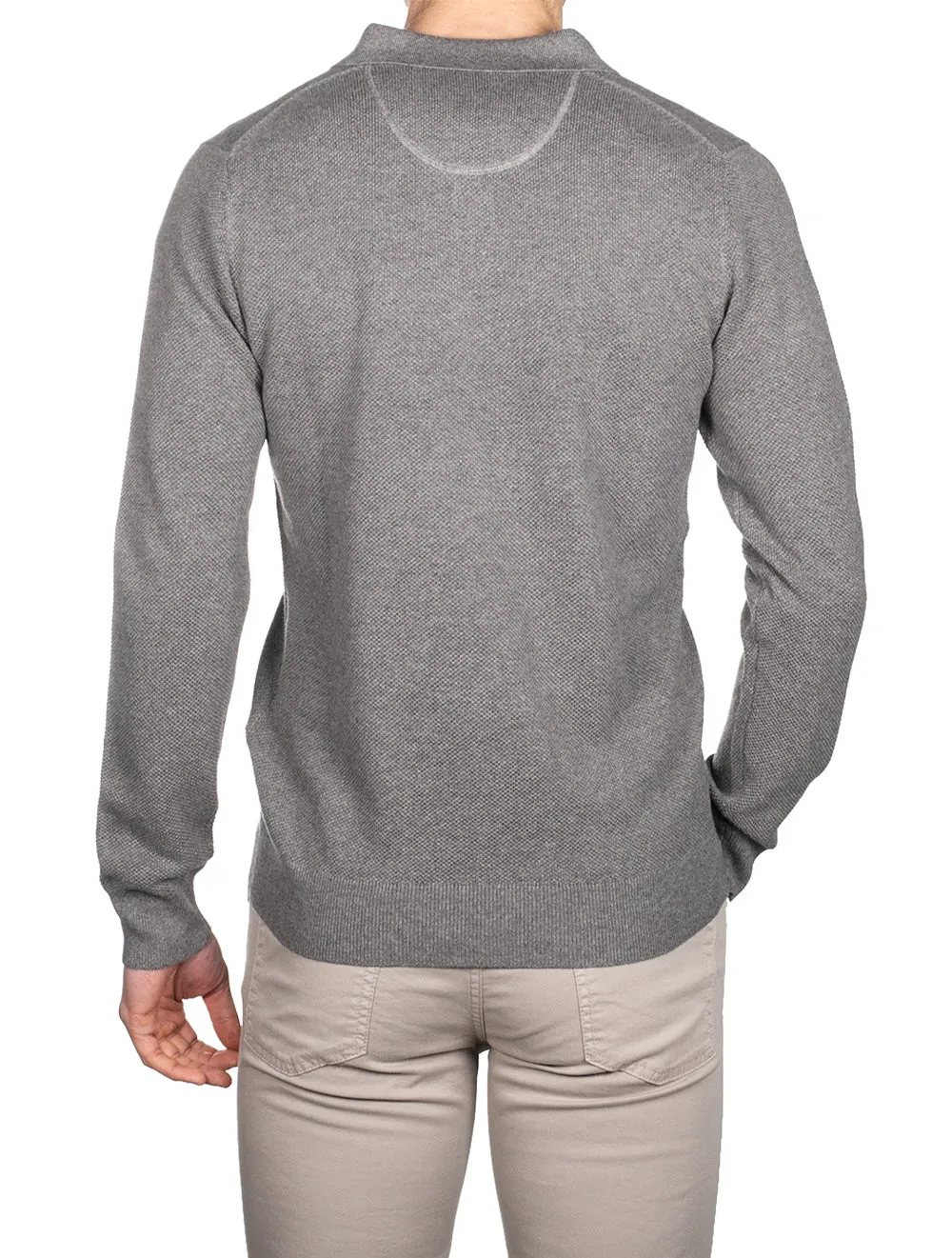 Cotton Pique Polo Dark Grey Melange