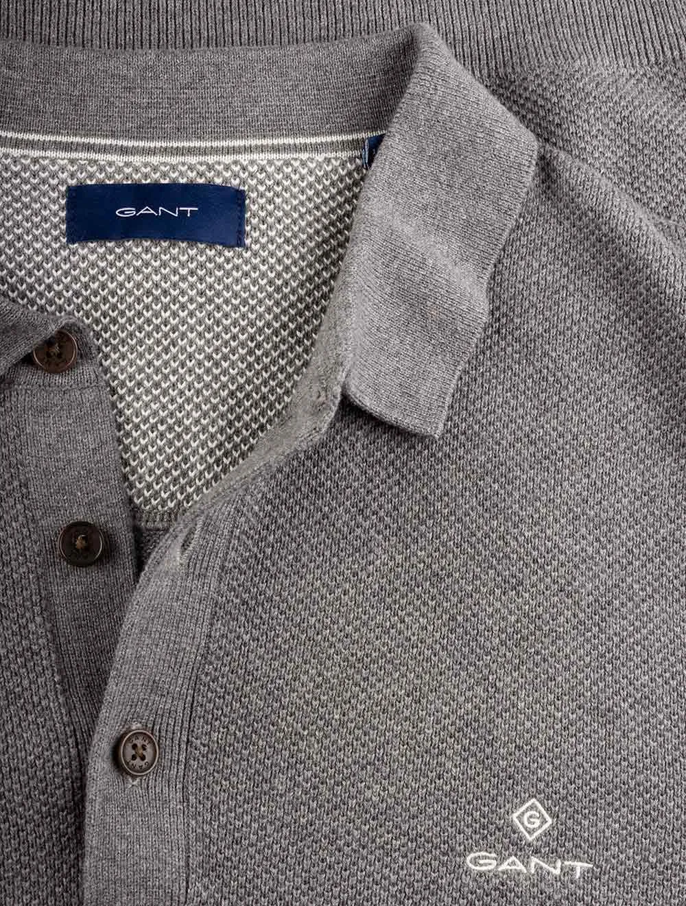 Cotton Pique Polo Dark Grey Melange