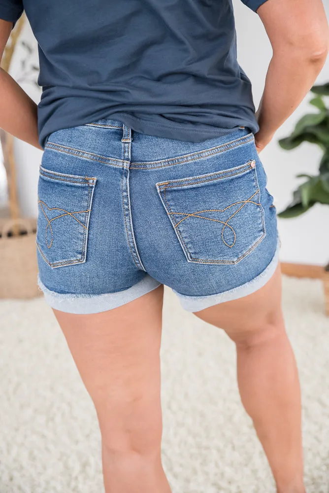 Days of Summer Judy Blue Bandana Shorts [Online Exclusive]