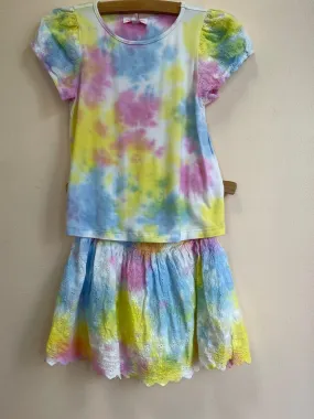 Design History Girls Two Piece Tie Dye Top & Skort Set