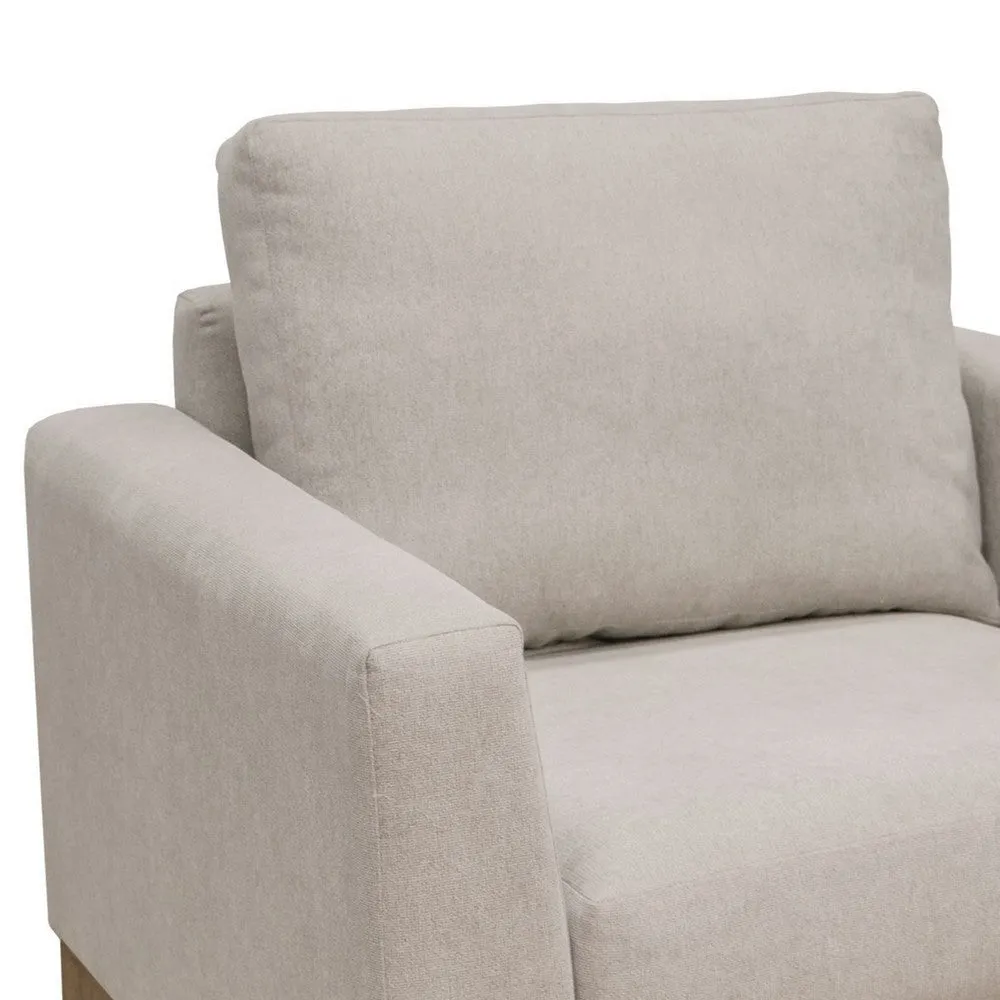 Dome Accent Chair with 1 Throw Pillow, Solid Pine Wood, Beige Polyester By Casagear Home