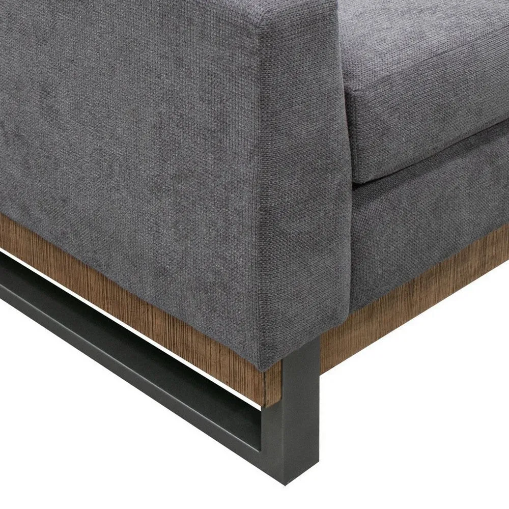 Dome Accent Chair with 1 Throw Pillow, Solid Pine Wood, Gray Polyester By Casagear Home