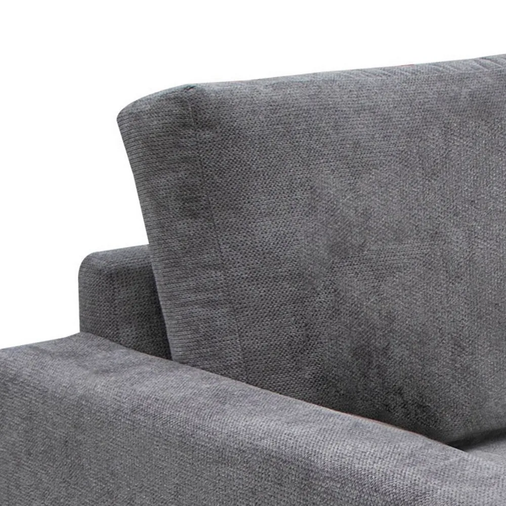 Dome Sofa with 2 Accent Pillows, 86 Inch, Solid Pine Wood, Gray Polyester By Casagear Home
