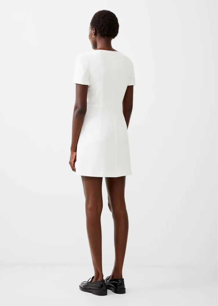 French Connection Whisper Square Neck S/S Dress - Summer White ***FINAL SALE***