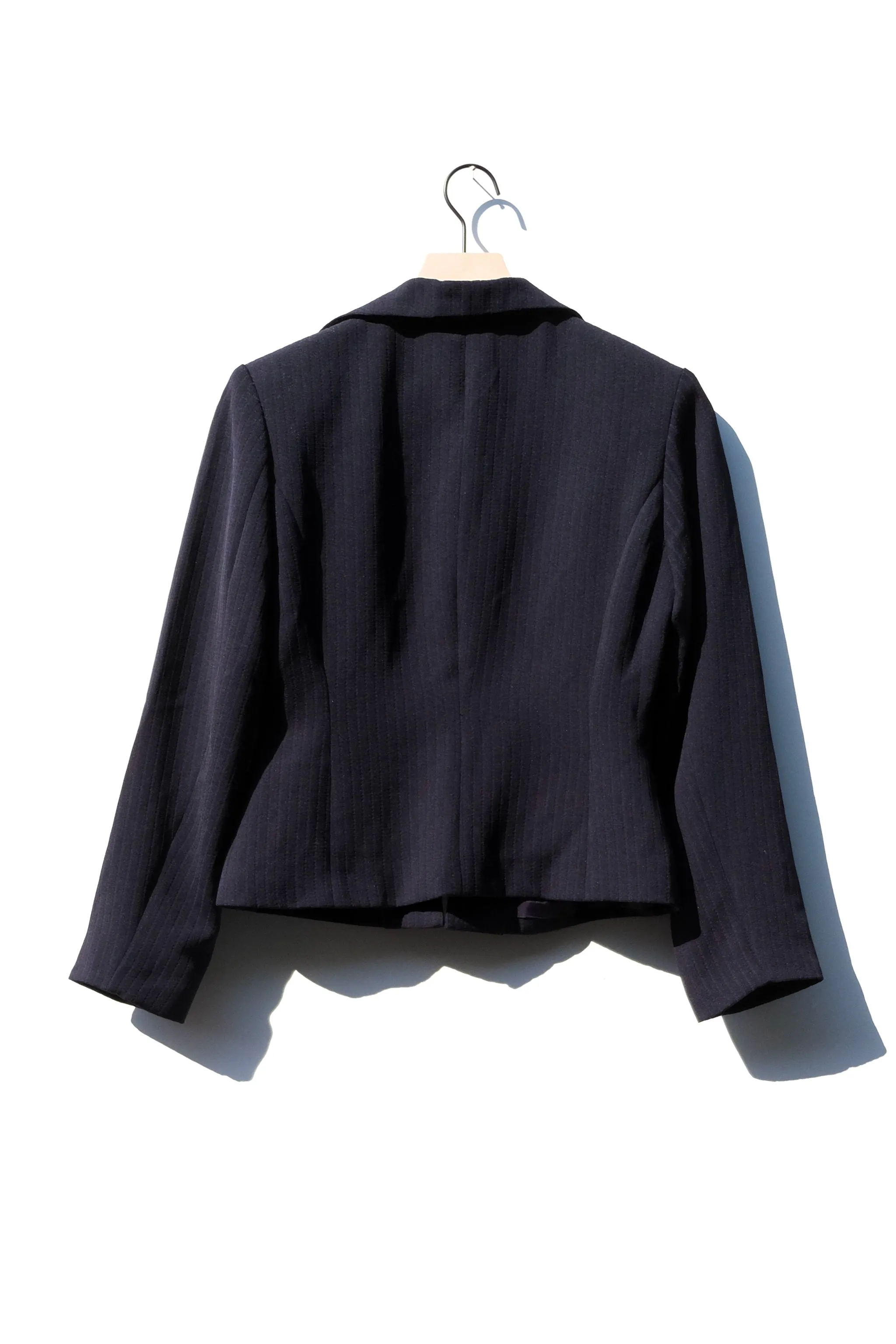 French Navy Ribbed Suit Skirt Set US 4, 90's Modern