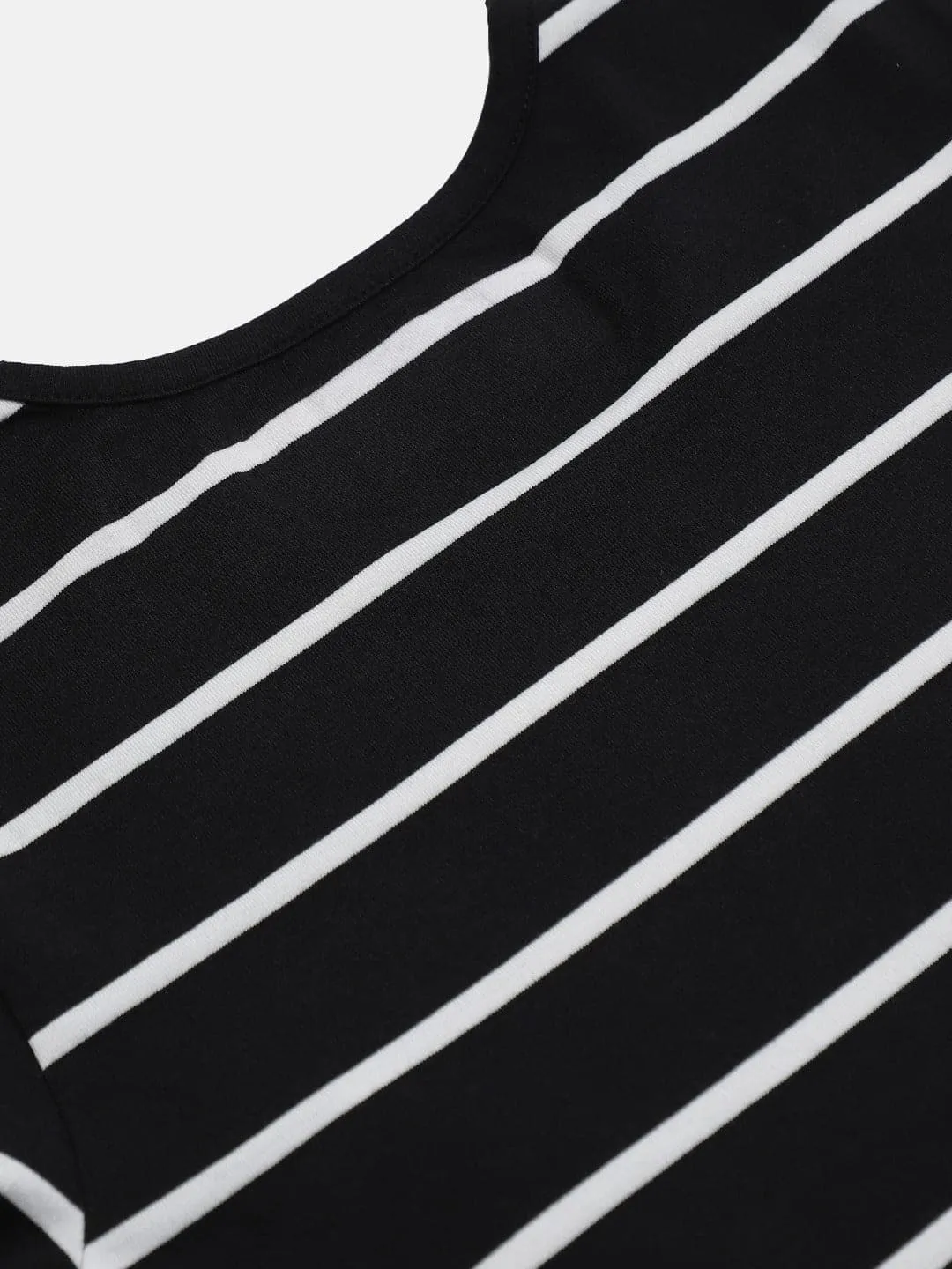 Girls Black Stripes Midi Skater Dress - Lyush Kids
