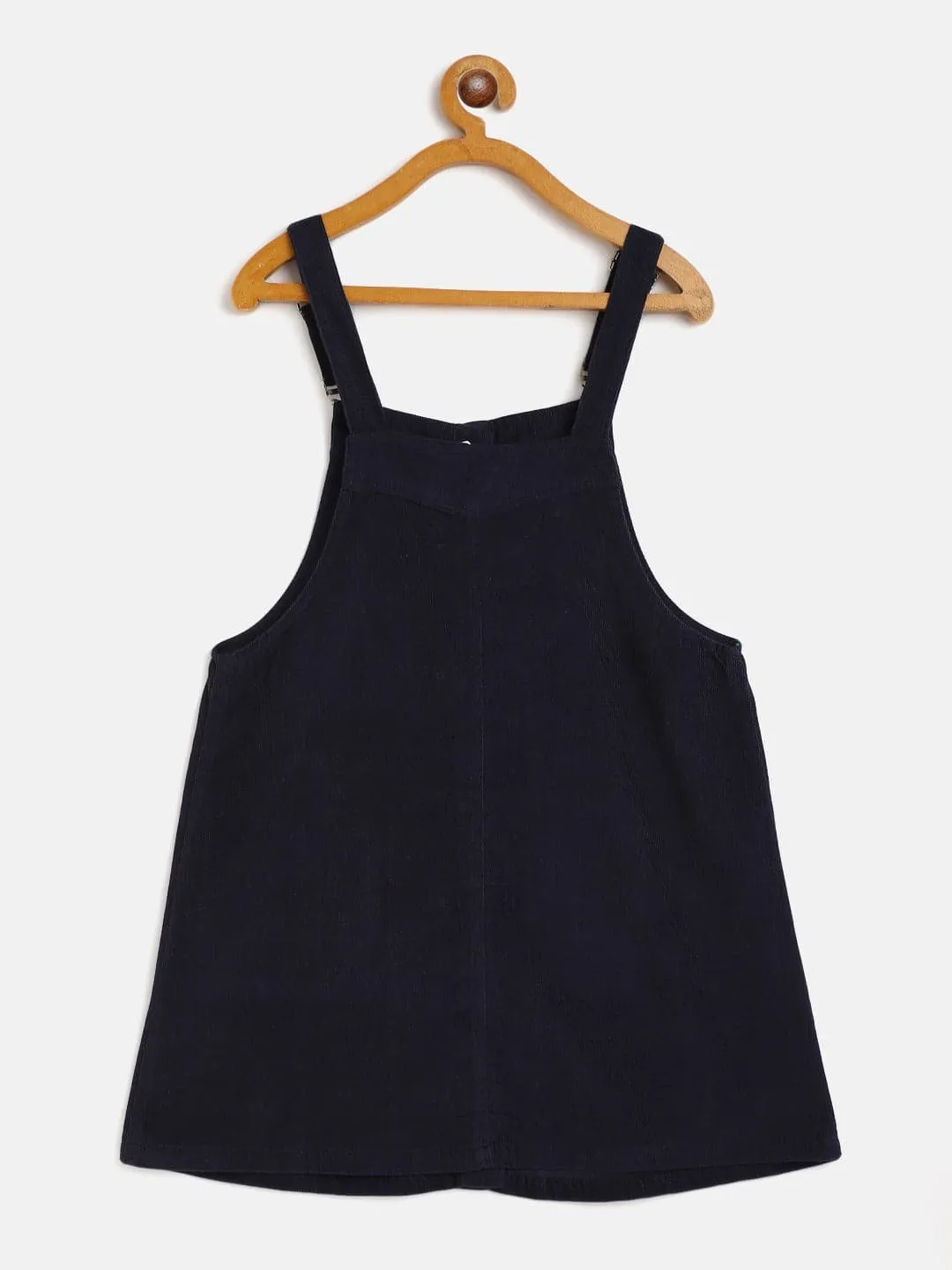 Girls Navy Corduroy Pinafore Dress - Lyush Kids