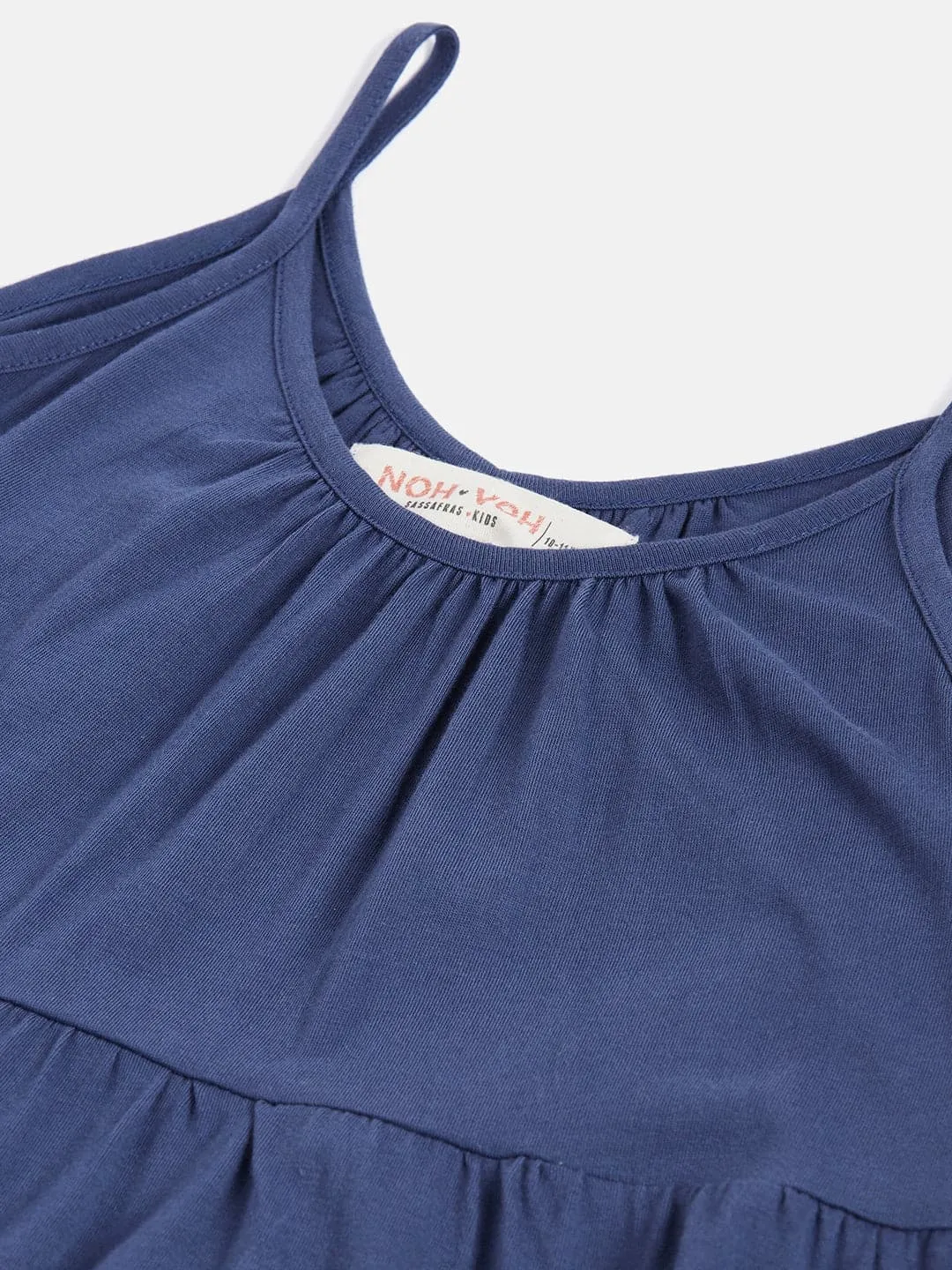 Girls Navy Tiered Dress - Lyush Kids