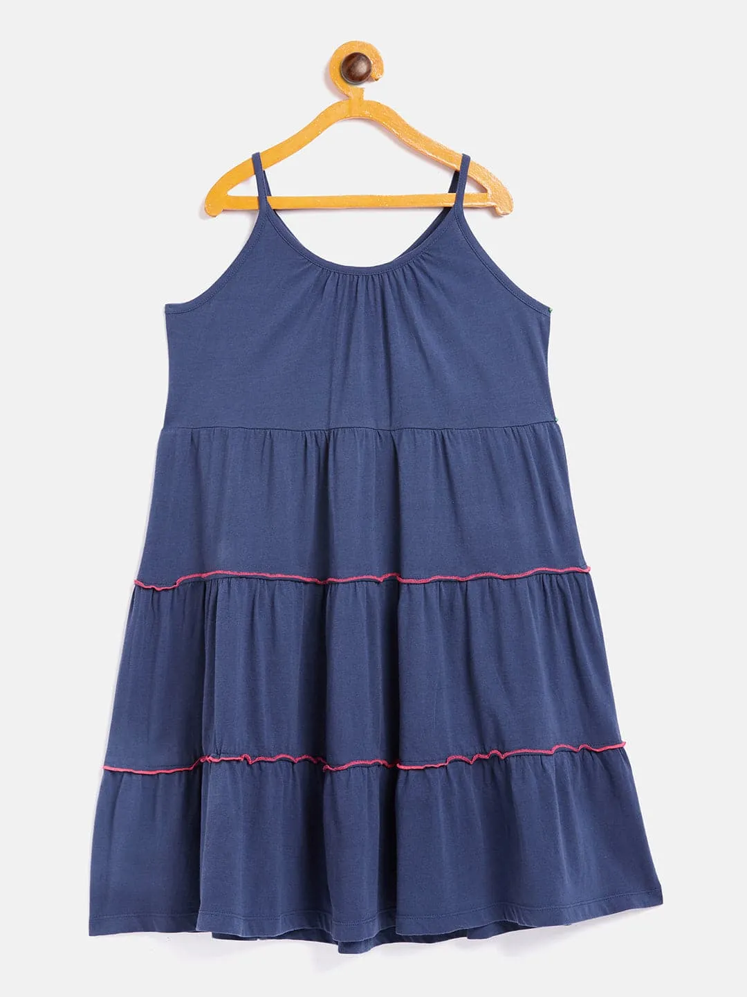 Girls Navy Tiered Dress - Lyush Kids