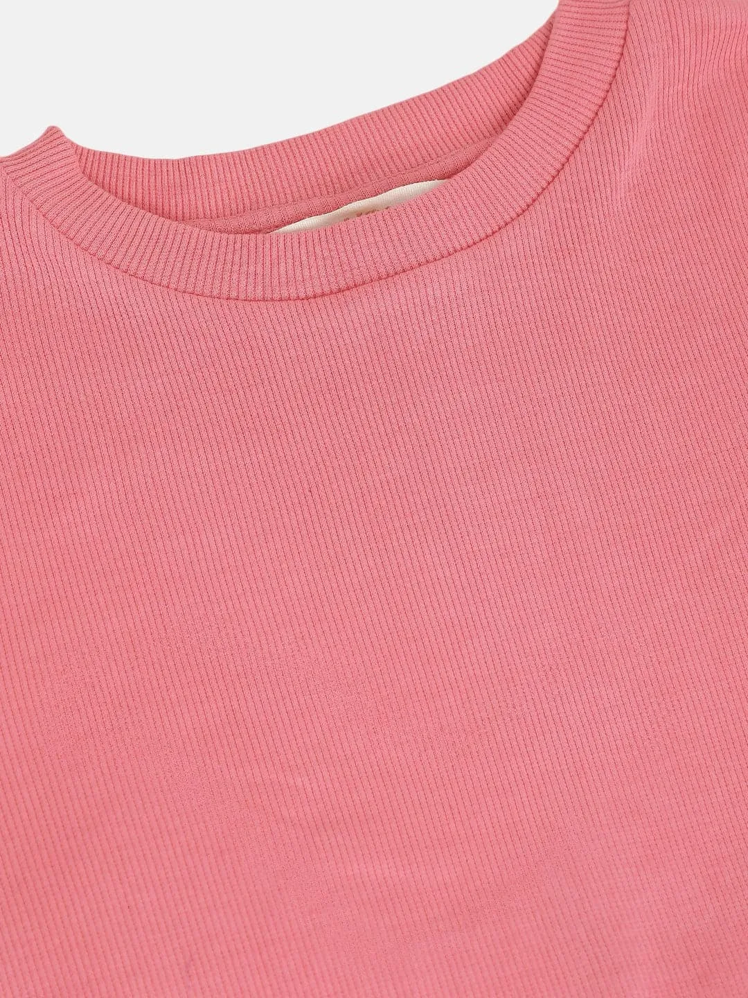 Girls Pink Rib Tent Dress - Lyush Kids