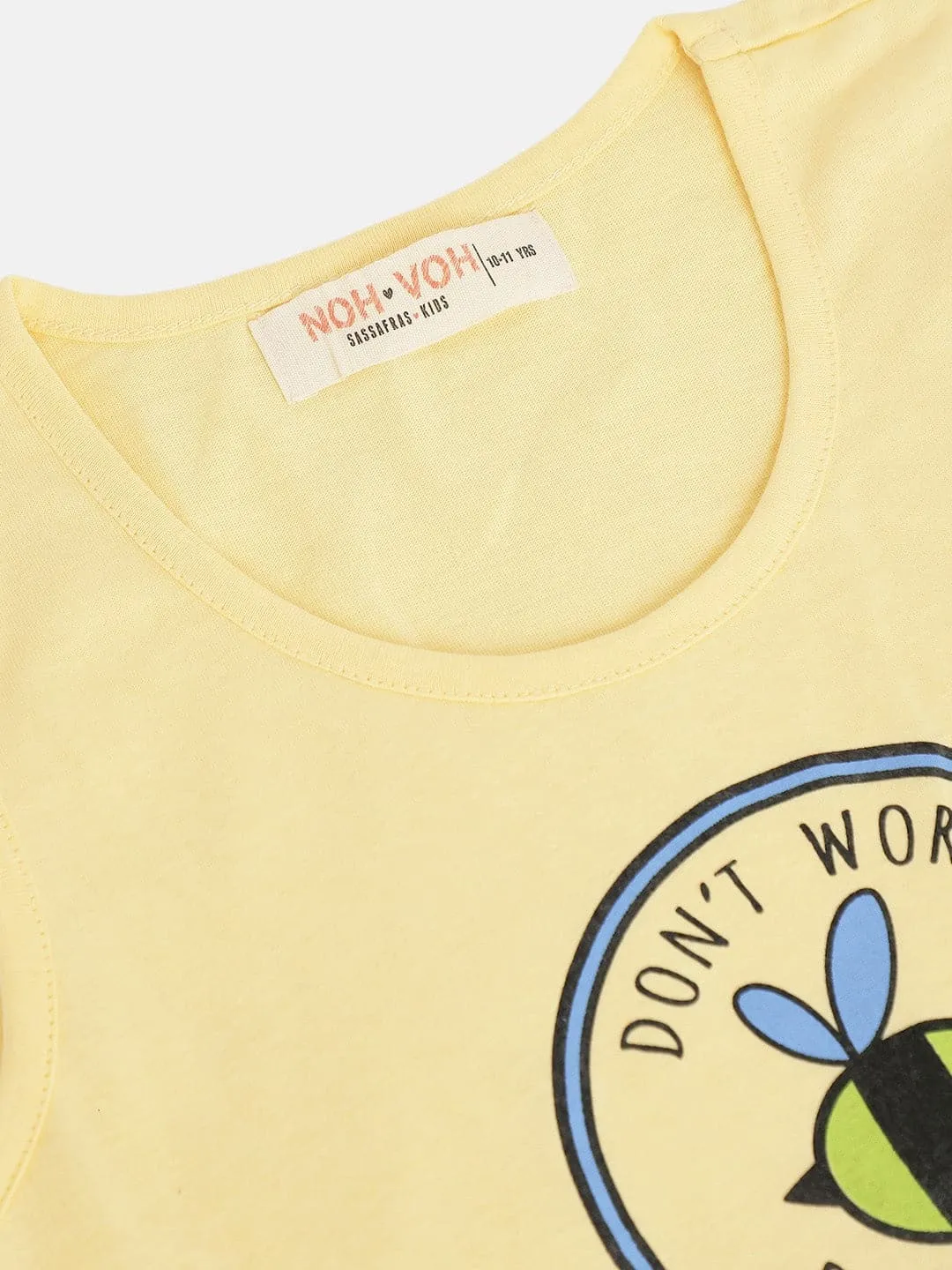 Girls Yellow Don??-Worry Gather Dress - Lyush Kids