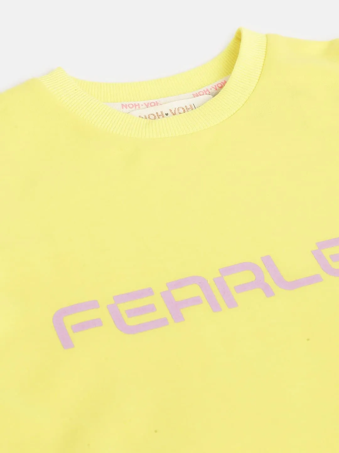 Girls Yellow Fleece Fearless Kangaroo Pocket Dress - Lyush Kids